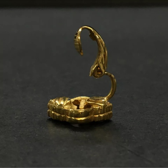 Authentic GIVENCHY GG Logo Rhinestone Gold Tone Earrings - Picture 7 of 8